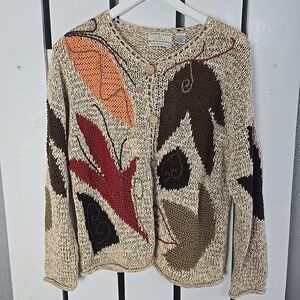 Sigrid Olsen J.Jill Handknitted  Cardigan Sweater Med Brown Fairy Grunge Cottage